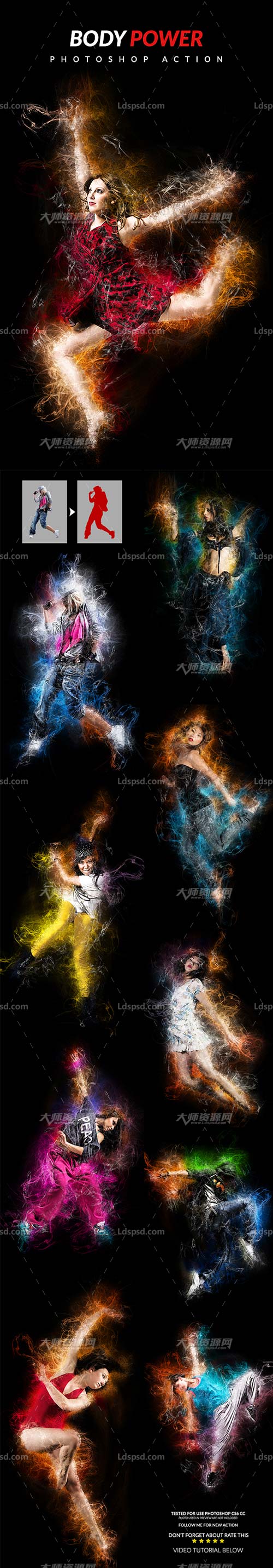 Body Power Photoshop Action,极品PS动作－体能爆发(含高清视频教程)